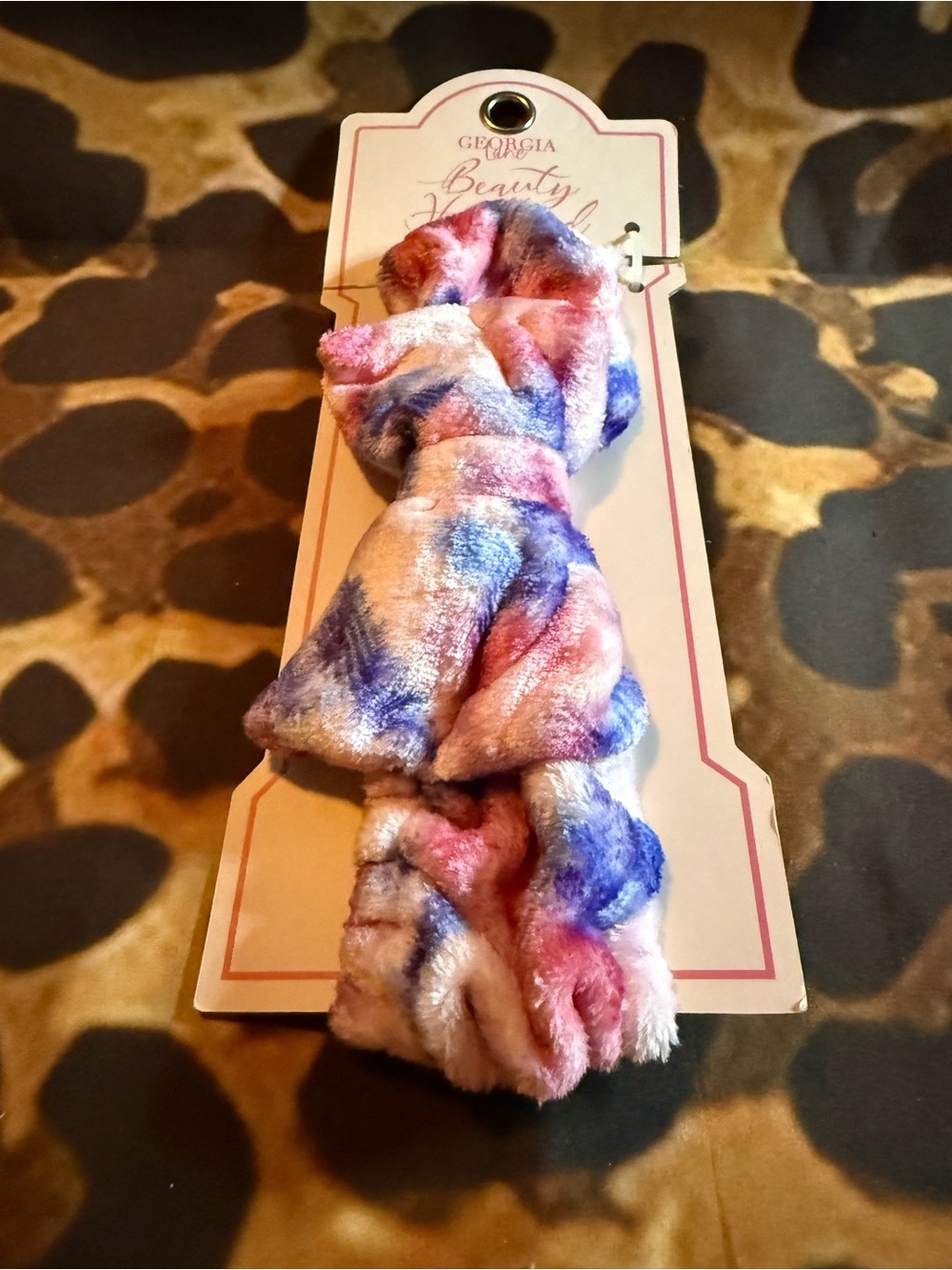 Plush Tie-Dye spa hair band - Pink & Blue